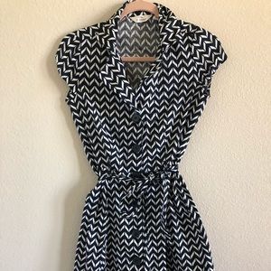 Chevron patterned skater dress